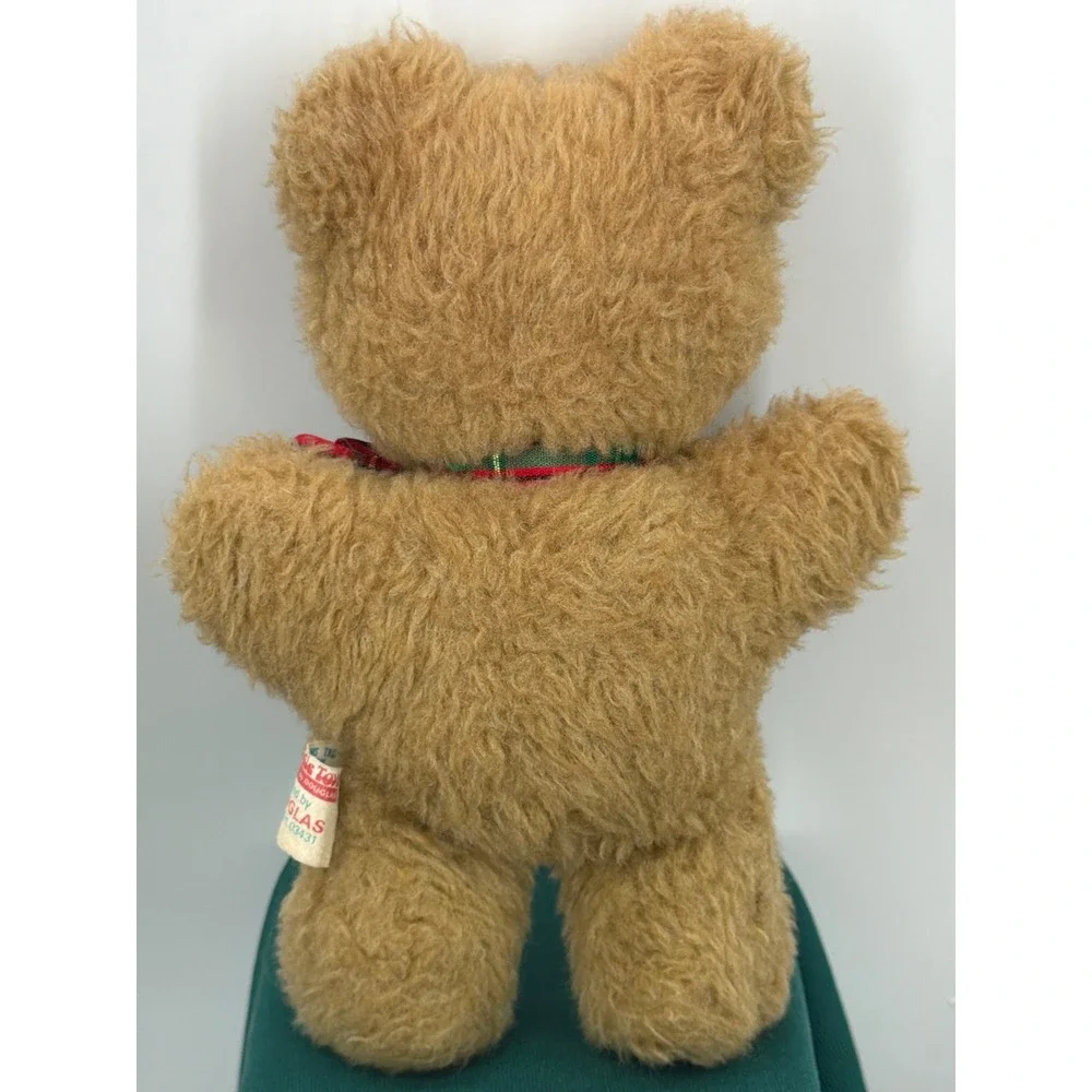 Vintage Douglas Cuddle Toys Teddy Bear Tan Plush Plaid Bow 7.5